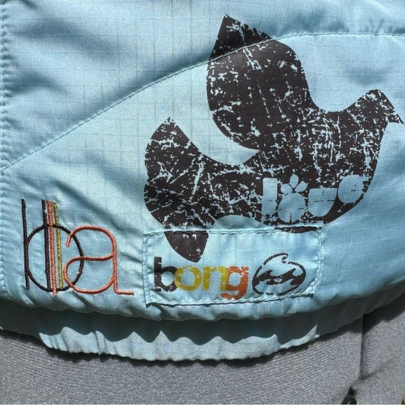 Billabong Puffer Vest Light Blue Reversible Peace Dove Love Graphic Medium - Picture 6 of 10